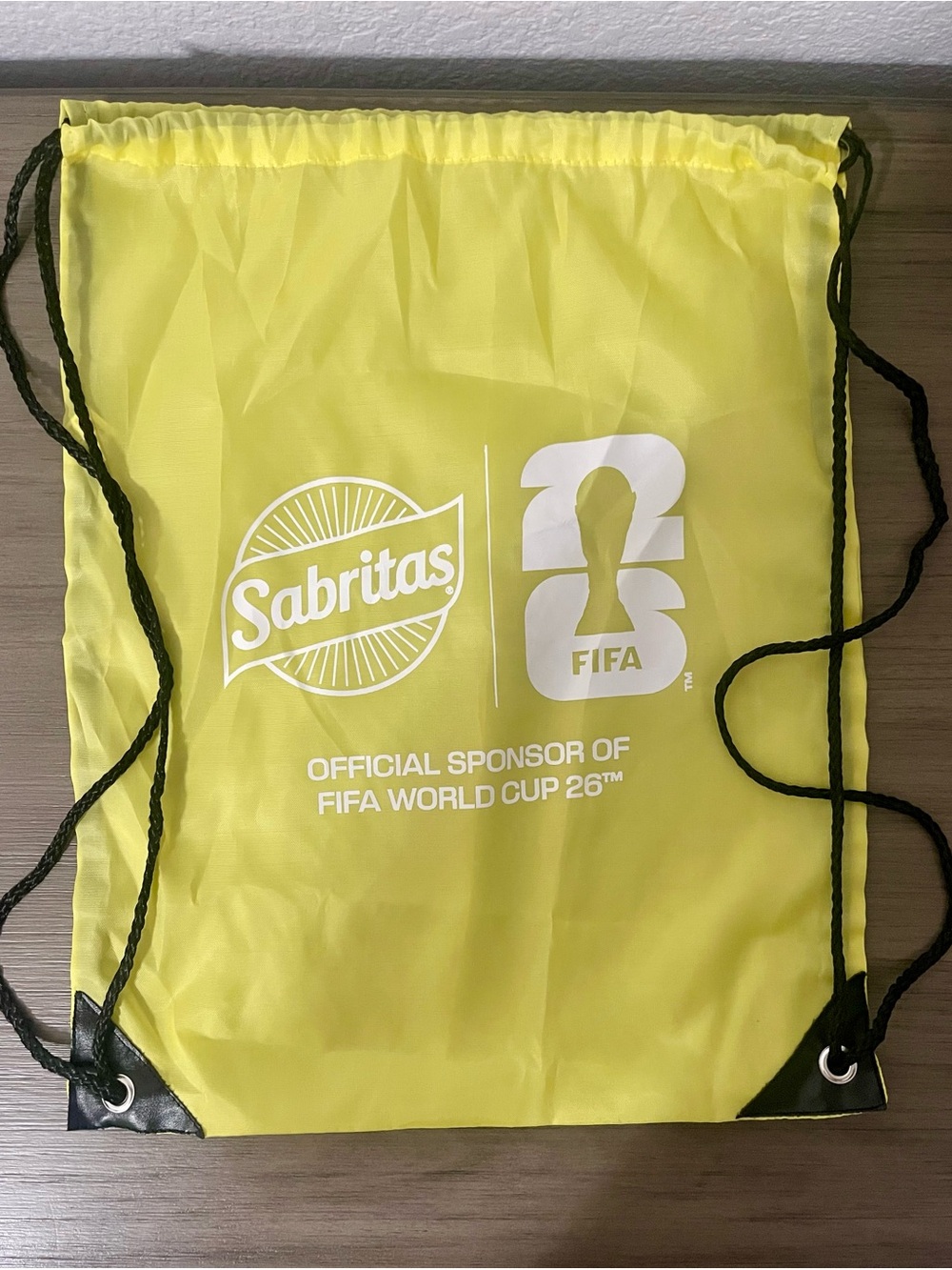 2026 FIFA World Cup Yellow Sabritas Drawstring Backpack 12Wx16L Soccer Mexico